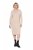 Ulla Popken 853669 Gebreide jurk met lange mouwen en capuchon Beige - Midi jurken - Midi jurken in grote maten