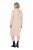 Ulla Popken 853669 Gebreide jurk met lange mouwen en capuchon Beige - Midi jurken - Midi jurken in grote maten