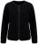 Ulla Popken 853685 Korte teddyjas met leerlook-bies Zwart - Jassen - Damesjassen in grote maten