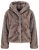 Ulla Popken 854617 Jas van imitatiebont Beige - Jassen - Damesjassen in grote maten