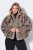Ulla Popken 854617 Jas van imitatiebont Beige - Jassen - Damesjassen in grote maten