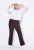 Ulla Popken 854910 Warme stretchbroek met elastische taille Mahoniebruin - Stoffen broeken - Wijde stoffen broeken voor dames