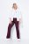 Ulla Popken 854910 Warme stretchbroek met elastische taille Aubergine - Stoffen broeken - Wijde stoffen broeken voor dames
