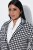 Ulla Popken 855173 Geruite gebreide blazer Gebroken wit - Blazers - Blazers in grote maten voor dames