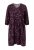 Ulla Popken 855270 Bedrukte jersey jurk met V-hals Zwart - Jersey jurken - 