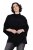 Ulla Popken 855277 Gebreide poncho met puntzoom en boothals Zwart - Poncho's & capes - 