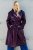 Ulla Popken 855617 Trenchcoat met leerlook en strikceintuur Wijnrood - Jassen - Jassen in grote maten