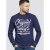 D555 Austin Long Sleeve T-shirt Navy - T-shirts - Grote Maten T-shirts Heren