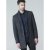 D555 Terry Checked Overcoat Charcoal - Jassen - Grote Maten Herenjassen