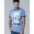 D555 Howie Fine Stripe T-shirt Blue - T-shirts - Grote Maten T-shirts Heren