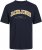 Jack & Jones CALEB VARSITY O-Neck T-Shirt Navy Blazer - T-shirts - Grote Maten T-shirts Heren