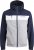 Jack & Jones RUSH White/Grey Blocking Bomber Jacket with Hood Navy Blazer - Jassen - Grote Maten Herenjassen