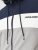 Jack & Jones RUSH White/Grey Blocking Bomber Jacket with Hood Navy Blazer - Jassen - Grote Maten Herenjassen