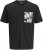 Jack & Jones Split Pocket Print T-Shirt Black - T-shirts - Grote Maten T-shirts Heren