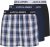 Jack & Jones Saigon Blue/Red Check Woven Boxers 3-Pack Navy Blazer - Ondergoed & zwem - Grote Maten Ondergoed Heren