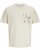  Jack & Jones Tavira Aop Pocket Crew Neck T-Shirt Antique White - T-shirts - Grote Maten T-shirts Heren