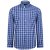 Kam Jeans 6155 Long Sleeve Check Shirt Blue - Overhemden - Overhemden Grote Maten Heren