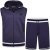 Kam Jeans TS005 Retro Tracky Set (Shorts/Sleeveless Hoodie) Navy - Motleys gekke apriluitverkoop - 
