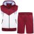 Kam Jeans TS006 Retro Pannelled Tracky Set (Shorts/Sleeveless Hoodie) Red - Trainingspakken - Grote Maten Trainingspakken Heren