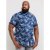 D555 Reuben Hawaii Shirt Navy - Overhemden - Overhemden Grote Maten Heren