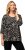 Ulla Popken Number Print 3/4 Sleeve Tee Black - Bedrukte T-shirts voor dames - 
