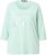 Ulla Popken Metallic Lettering 3/4 Sleeve Tee Mint Green - Bedrukte T-shirts voor dames - 