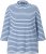 Ulla Popken Striped 3/4 Sleeve Turtleneck Tee Light Blue - Bedrukte T-shirts voor dames - 