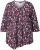 Ulla Popken Asymmetric Cowboy Boot Print Tee Dark Ruby - Bedrukte T-shirts voor dames - 