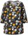 Ulla Popken Graphic Print 3/4 Sleeve Tee Black - Bedrukte T-shirts voor dames - 
