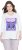 Ulla Popken Fashion Graphic T-Shirt Off-White - Bedrukte T-shirts voor dames - 