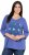Ulla Popken Meet Me In The Moonlight 3/4 Sleeve Graphic Tee Atlantic Blue - Bedrukte T-shirts voor dames - 