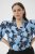 Kaffe Curve Sasja Blouse met lange mouw Blue Snake Flower - Blouses & tunieken - 