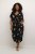 Kaffe Curve Jenna Jurk Zwart/Brown Flower print - Kleedjes - 