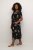 Kaffe Curve Jenna Jurk Zwart/Brown Flower print - Kleedjes - 