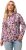 Ulla Popken Floral Print Drawstring Collar Hoodie Vanilla - Sweaters & hoodies - 