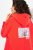 Ulla Popken Back Print Kangaroo Pocket Hoodie Hibiscus Red - Sweaters & hoodies - Warme Sweatshirts, Hoodies & Truien