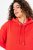Ulla Popken Back Print Kangaroo Pocket Hoodie Hibiscus Red - Sweaters & hoodies - Warme Sweatshirts, Hoodies & Truien