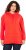 Ulla Popken Back Print Kangaroo Pocket Hoodie Hibiscus Red - Sweaters & hoodies - 