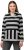 Ulla Popken Mixed Stripe Long Sleeve Hoodie Black - Sweaters & hoodies - 