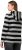 Ulla Popken Mixed Stripe Long Sleeve Hoodie Black - Sweaters & hoodies - 
