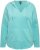 Ulla Popken Open Edged Long Sleeve V-Neck Hoodie Mint Green - Sweaters & hoodies - 