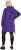 Ulla Popken Longline Lace Up Hoodie Purple - Sweaters & hoodies - 