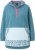 Ulla Popken Floral Detail Fleece Hoodie Ice Green - Sweaters & hoodies - 