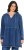 Ulla Popken Indigo Dyed Flounce Panel Hoodie Blue - Sweaters & hoodies - 