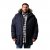 Men Plus Parka With Fur Hood Navy - Jassen - Grote Maten Herenjassen