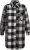 Ulla Popken Mixed Plaid Long Sleeve Button Down Shacket Black - Jassen - 