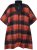 Ulla Popken Oversized Plaid Wing Collar Poncho Red Orange - Jassen - 