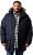 Men Plus Parka With Fur Hood Navy - Jassen - Grote Maten Herenjassen