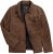 JP1880 Leather Jacket Nubuck Shirt Collar Brown - Jassen - Grote Maten Herenjassen