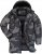 JP1880 Quilted Parka with Camouflage Drawstring Waist Black - Jassen - Grote Maten Herenjassen